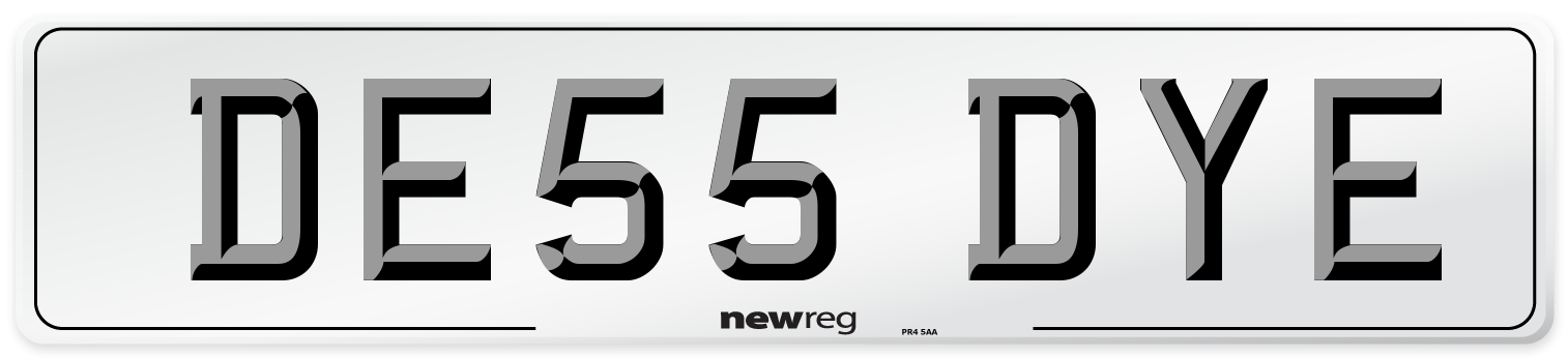 DE55 DYE Number Plate from New Reg